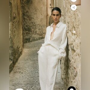 NWT Anemos PHILLIPS LONG SLEEVE BUTTON-DOWN SHIRT IN LINEN